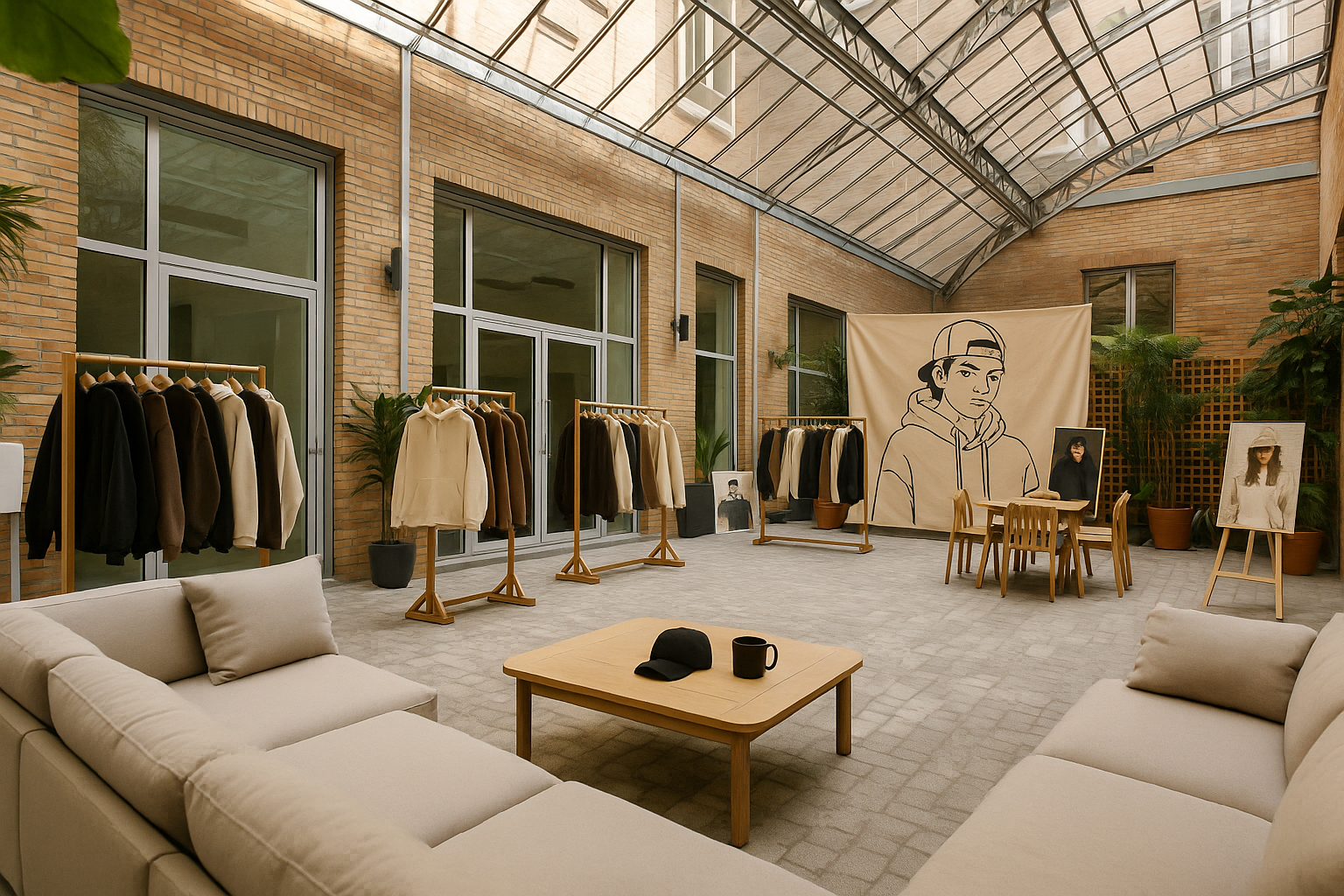 Paris Event Space: Terrace & Glass Roof for showroom