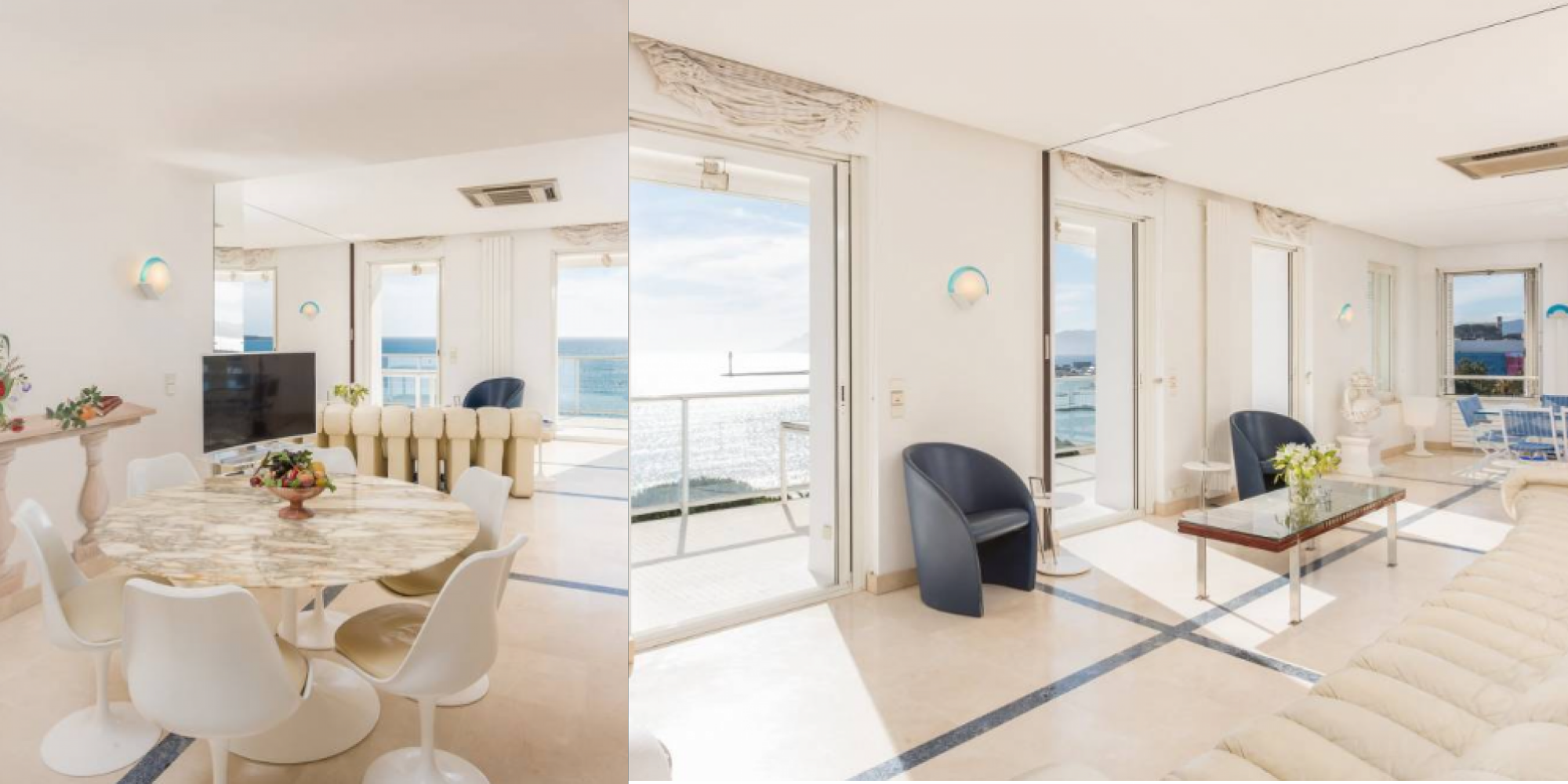 Penthouse with sea-facing balcony on the Croisette