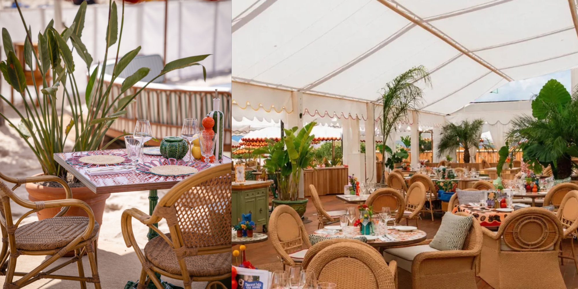 Seaside restaurant and beach in Cannes