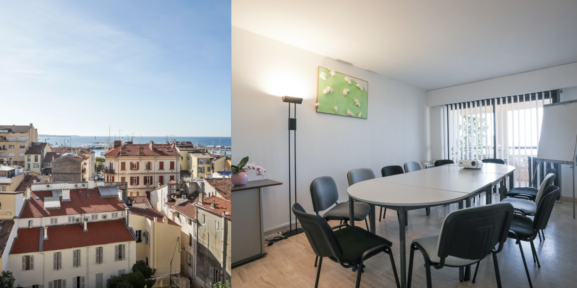 Sea-view meeting room with terrace in central Cannes