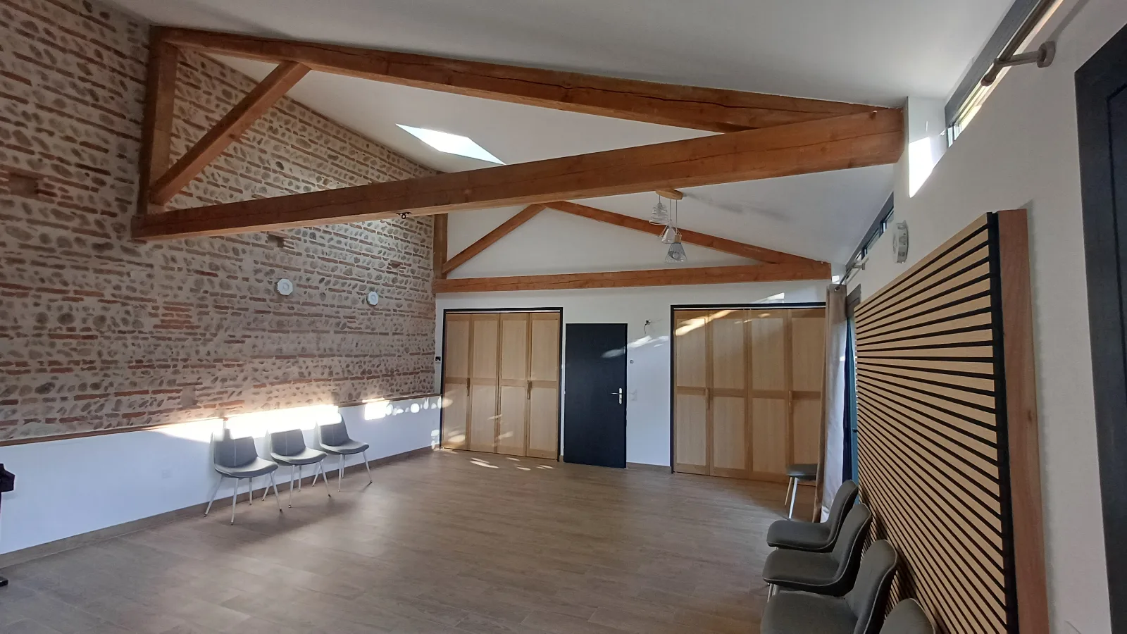 Reception room in a renovated farmhouse