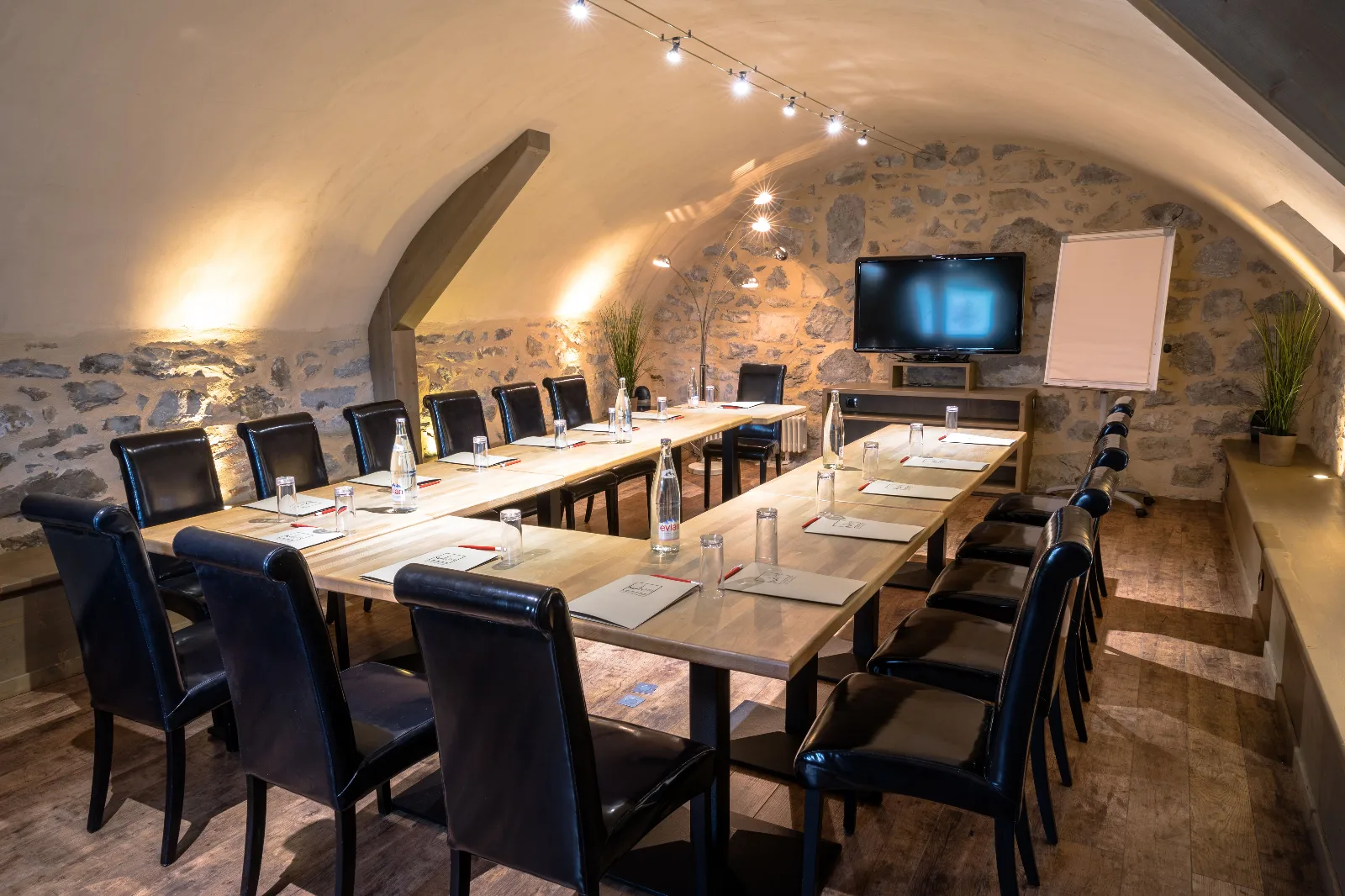 A meeting room with a unique character