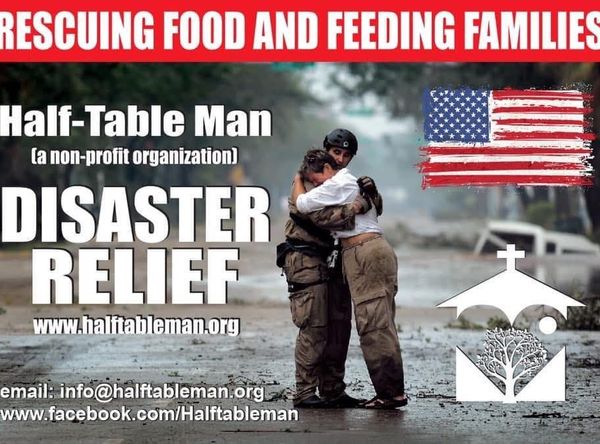 Half table man disaster assistance relief