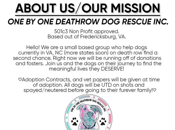 One By One Deathrow Dog Rescue Inc
