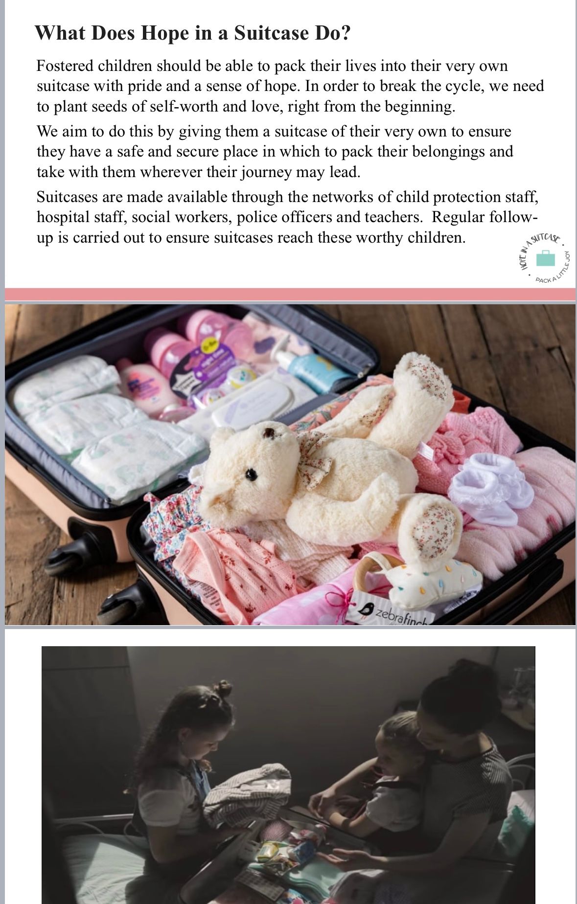 Hope in a suitcase Australia Gold Coast and Brisbane