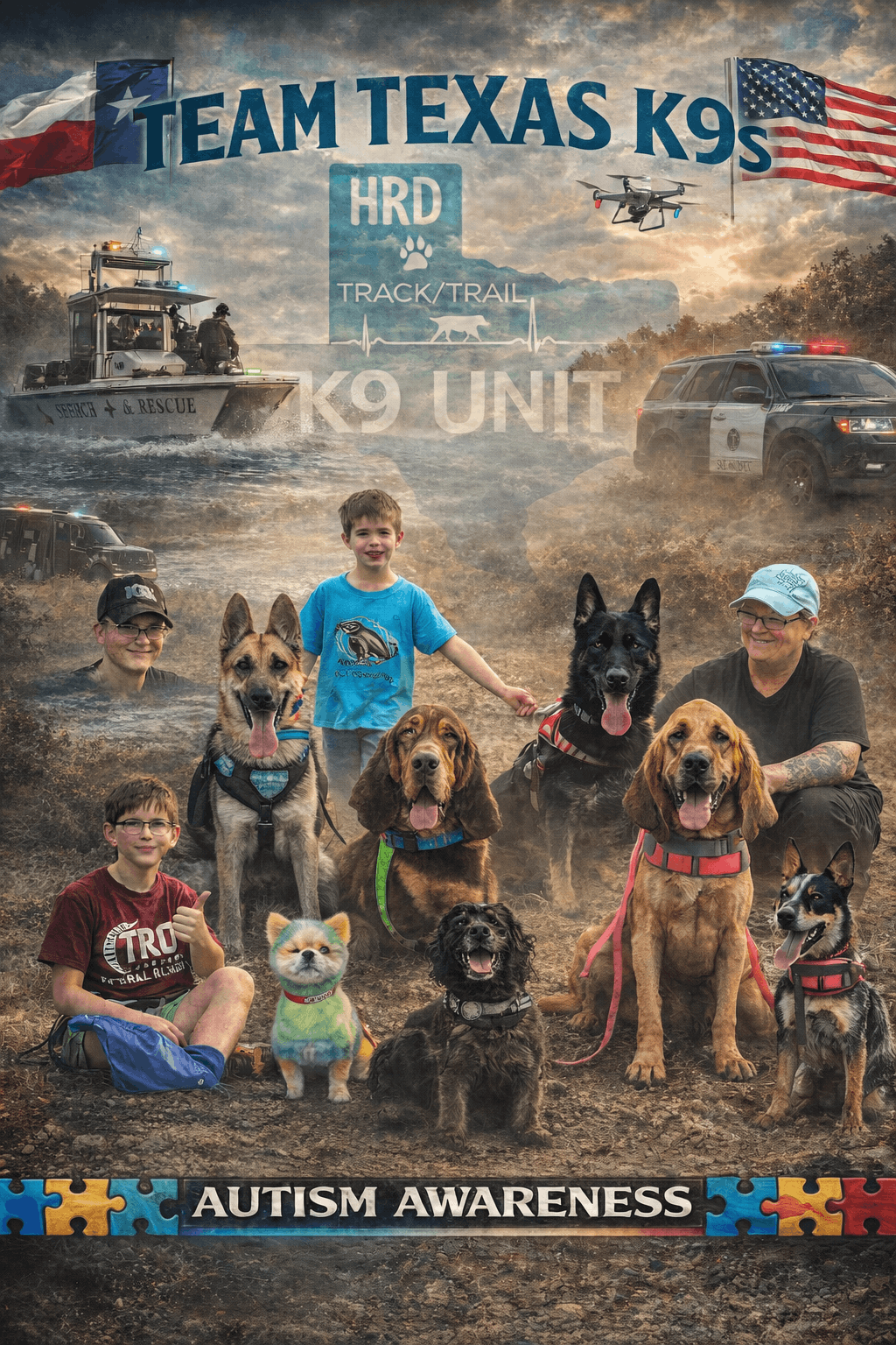 Team Texas HRD and Tracking K9s