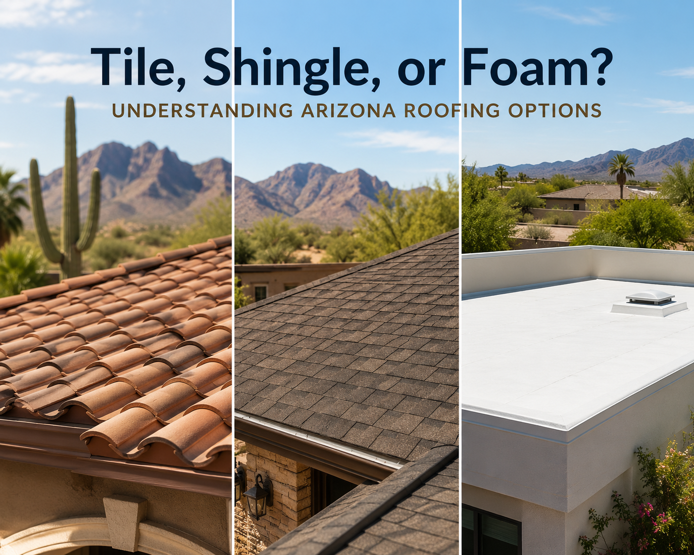 Tile, Shingle, or Foam? Understanding Arizona Roofing Options