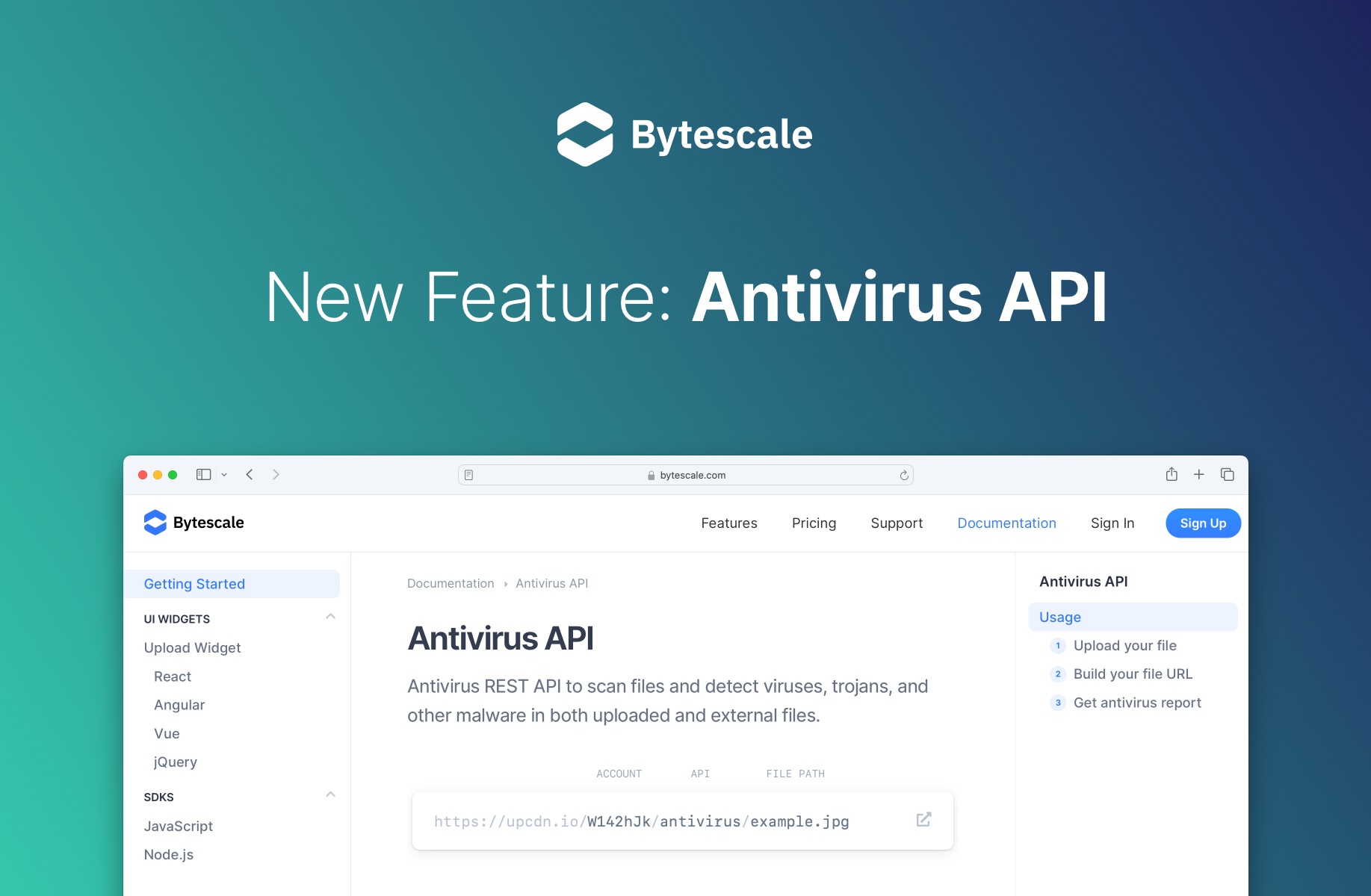 Introducing the Bytescale Antivirus API: Simple, Fast Virus Scanning