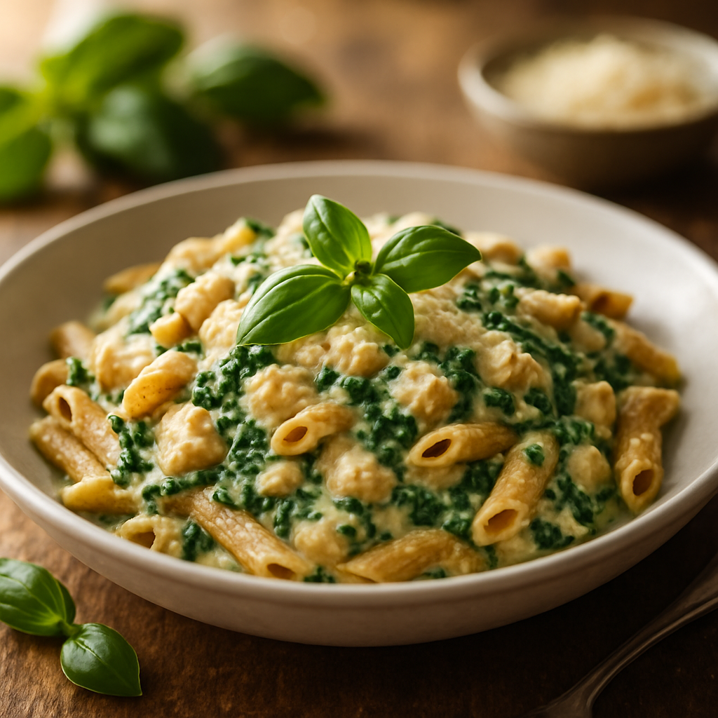 Creamy Spinach and Ricotta Protein Pasta | DishGen Recipe