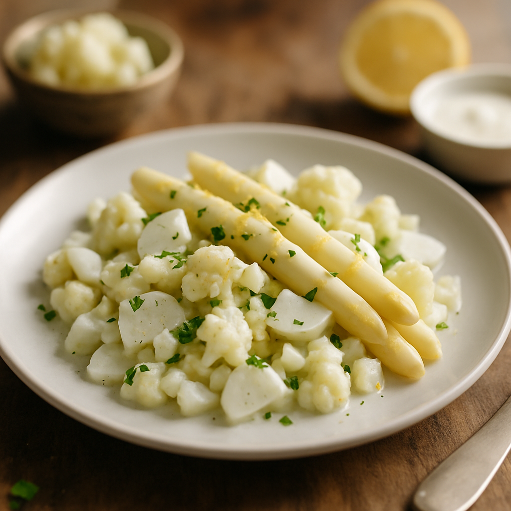 Elegant White Asparagus Salad | DishGen Recipe