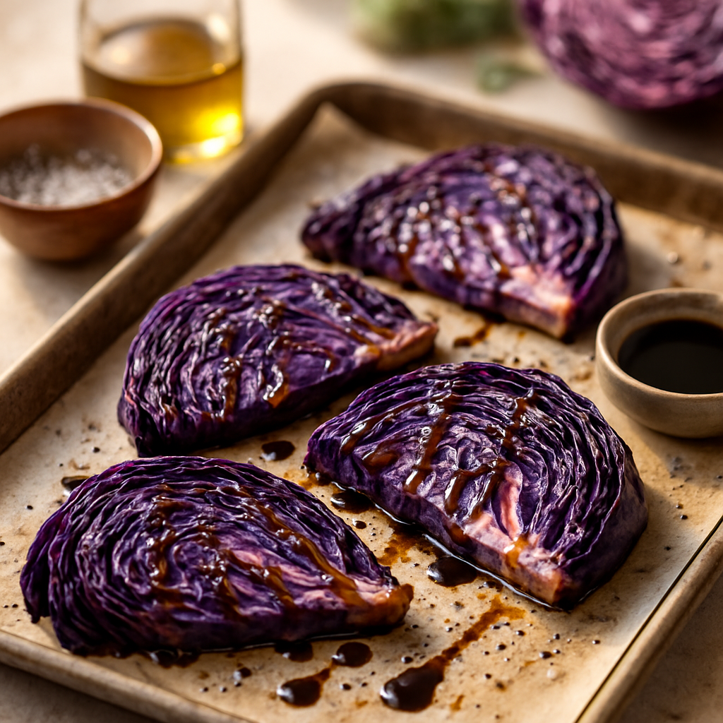 Roasted Purple Cabbage with Balsamic Glaze | DishGen Recipe