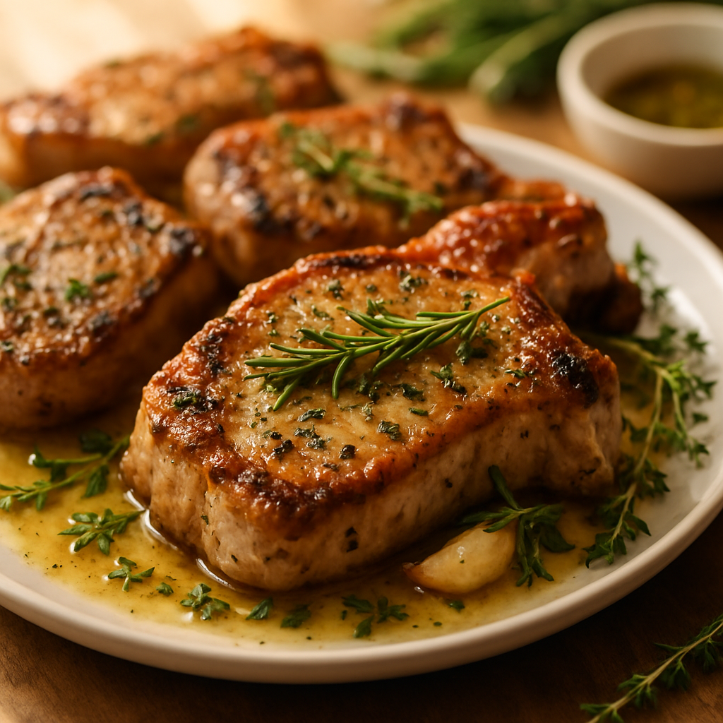 Herb-Infused Sous Vide Pork Chops | DishGen Recipe