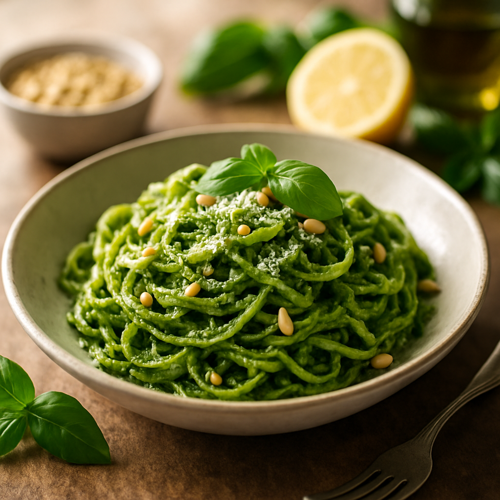 Green Pesto Pasta | DishGen Recipe
