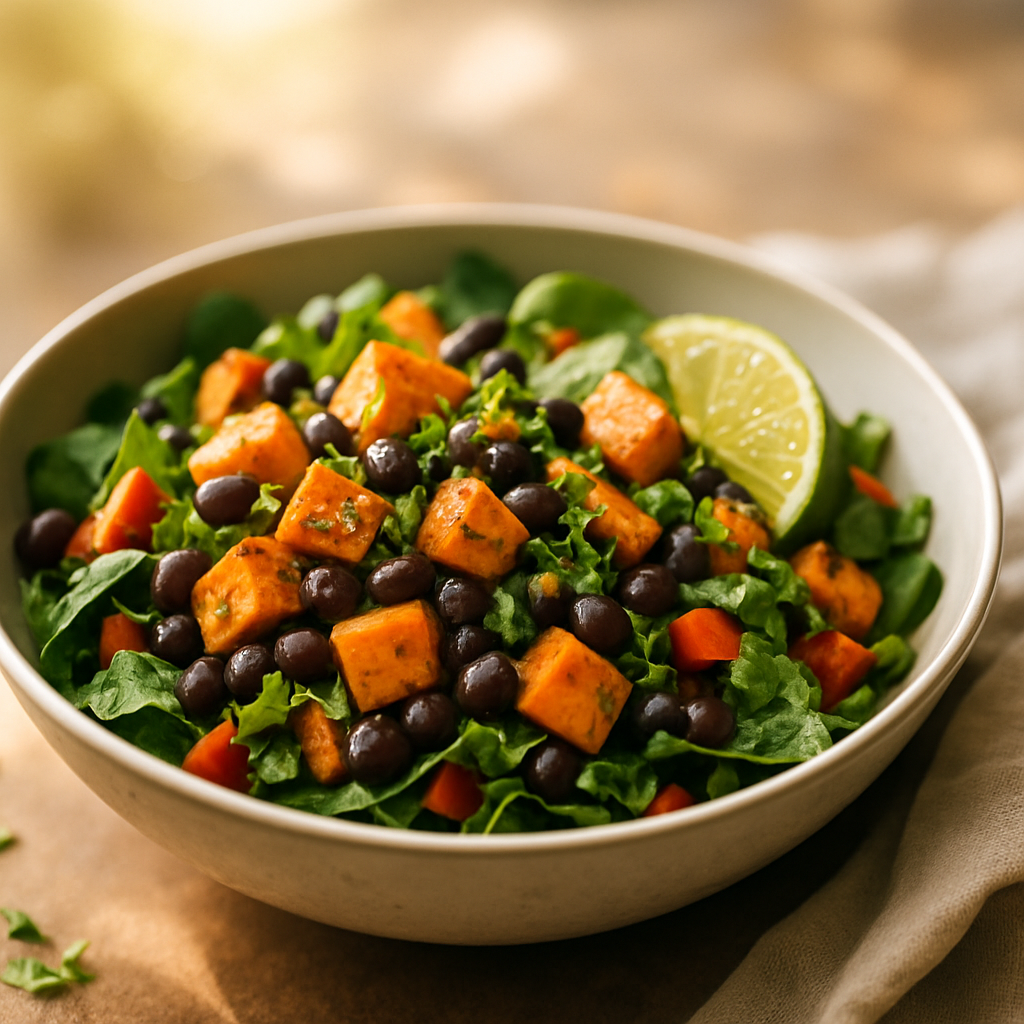 Roasted Sweet Potato and Black Bean Salad | DishGen Recipe