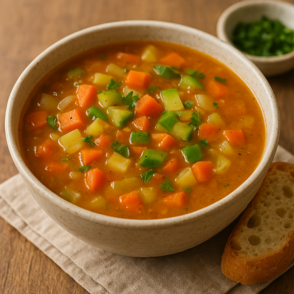 Garden Fresh Light Vegetable Soup | DishGen Recipe