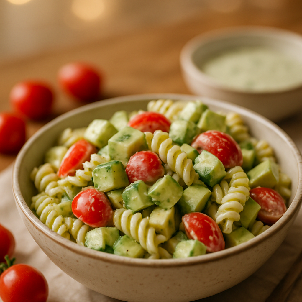 Creamy Avocado Pasta Salad with Dill Dressing | DishGen Recipe