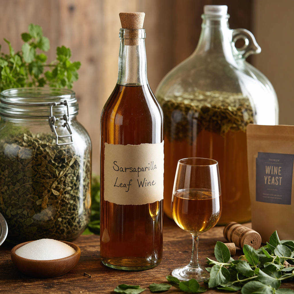Rustic Sarsaparilla Leaf Wine | DishGen Recipe