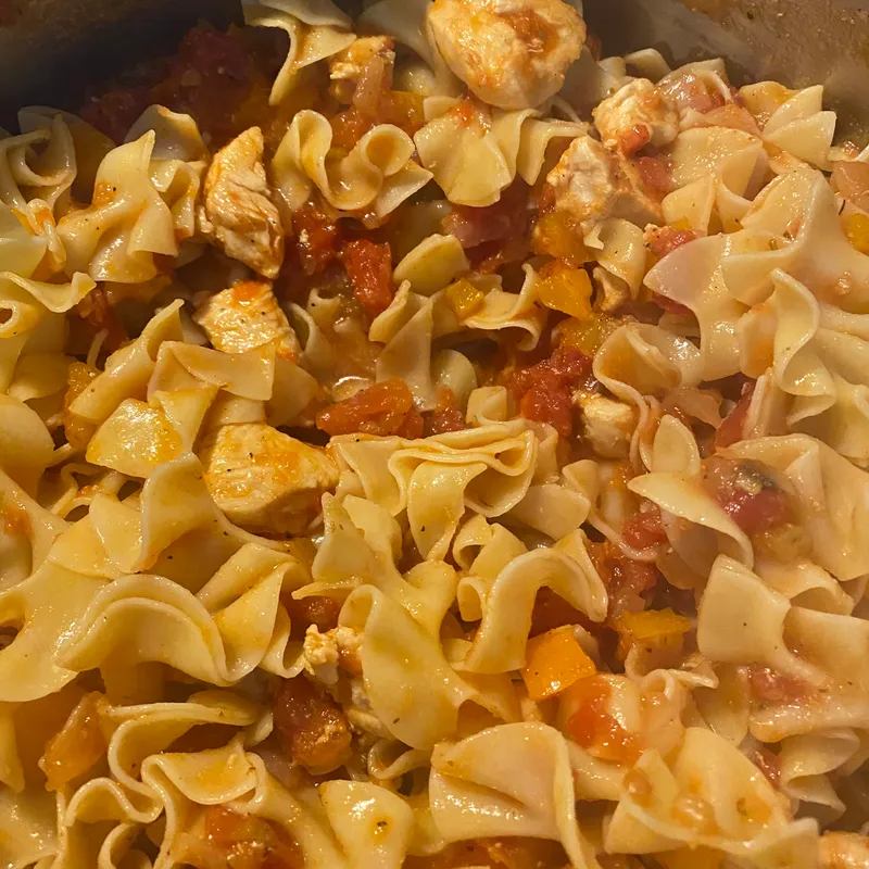 Savory Tomato Chicken Noodle Medley image