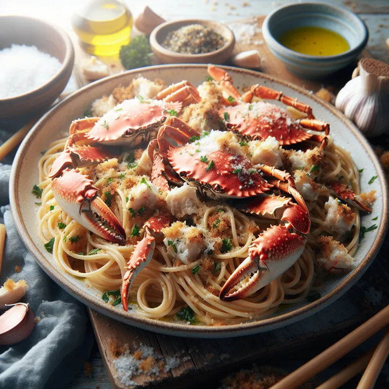 Crispy Crab Pasta Delight image