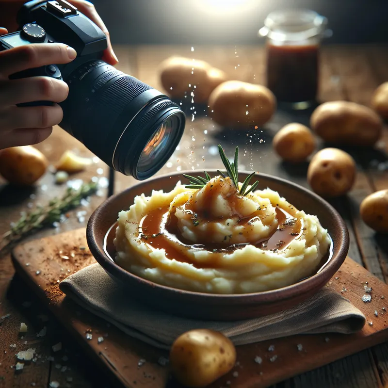 Mashed Potatoes and Savory Onion Gravy image