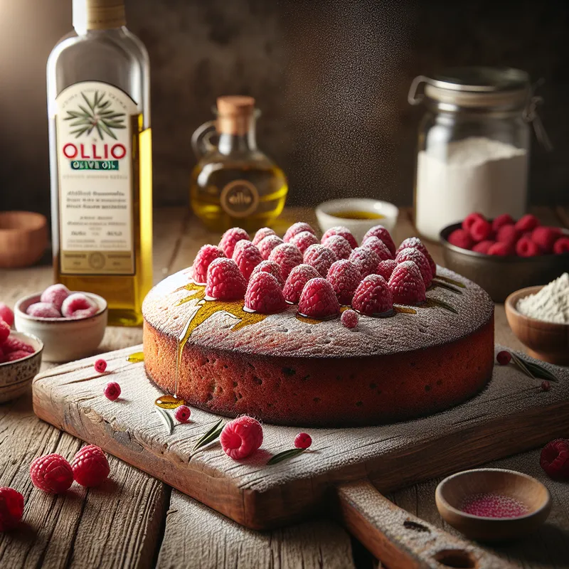 Olive Oil Raspberry Cake image