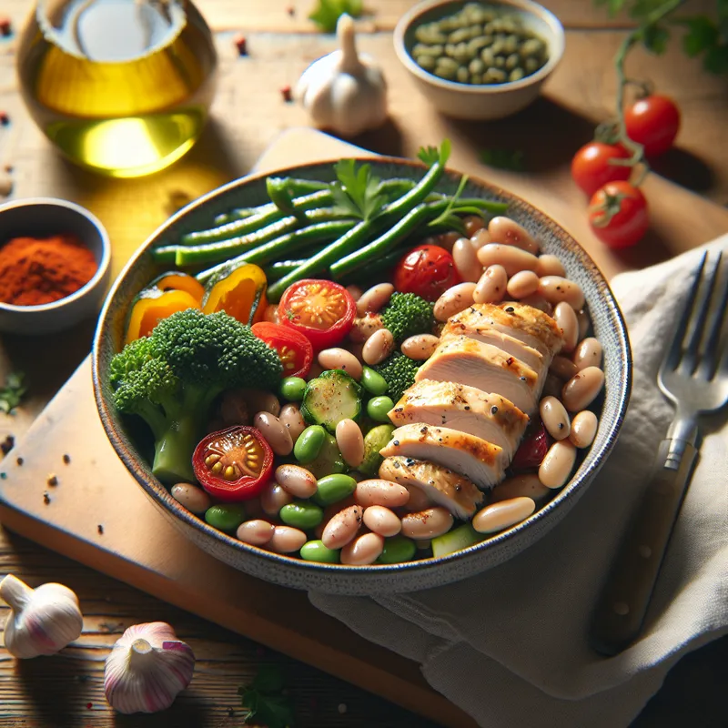 Savory Sous Vide Chicken Bean Bowl image