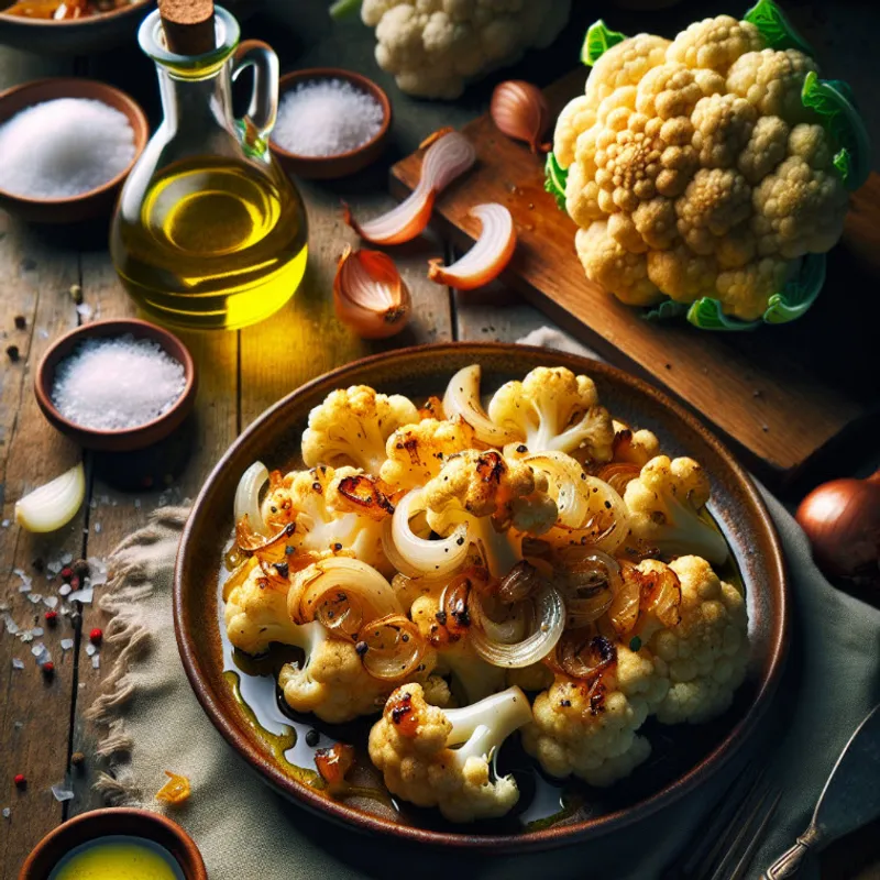 Savory Roasted Cauliflower with Caramelized Onions image