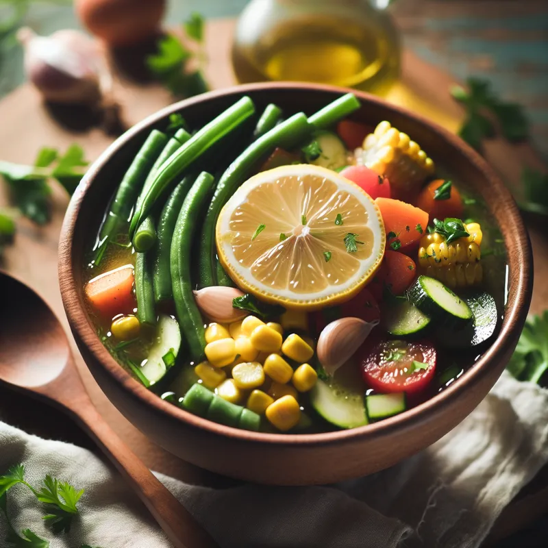 Lemony Spring Vegetable Medley Soup image