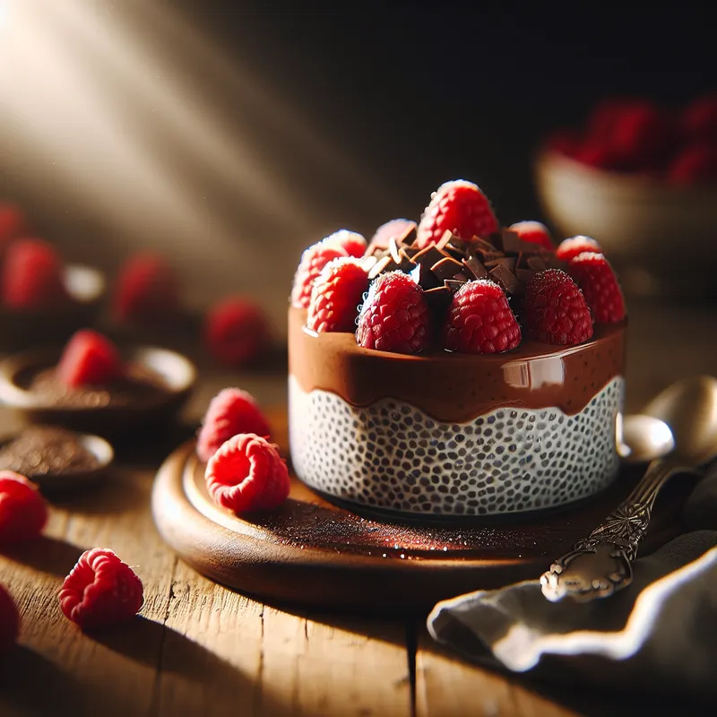 Chocolate Raspberry Chia Pudding image