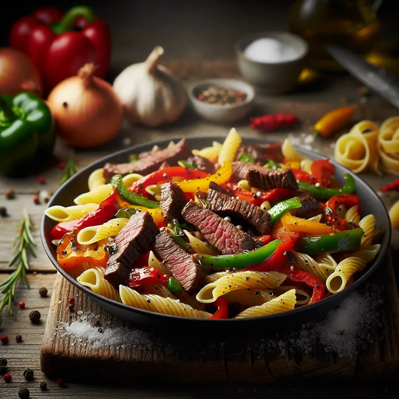 Savory Beef Pepper Pasta image