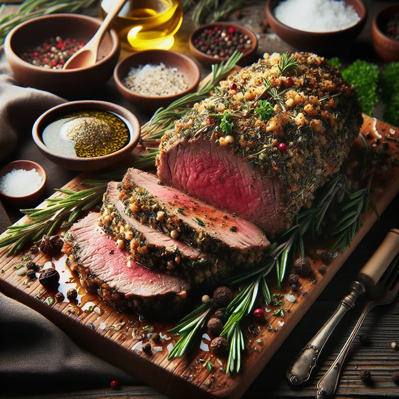 Savory Herb-Crusted Beef Loin image