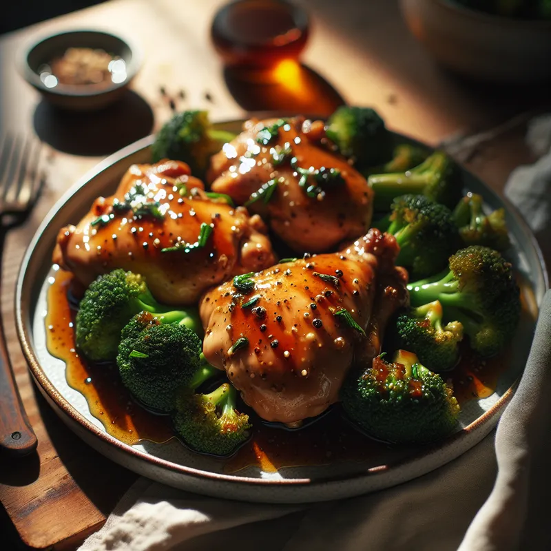 Savory Chicken Thighs with Broccoli image