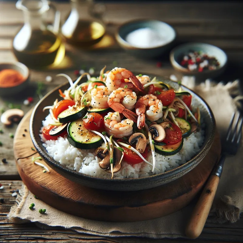 White Rice & Zesty Shrimp image