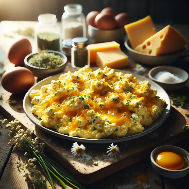 Cheesy Herb Scrambled Eggs for a Crowd image