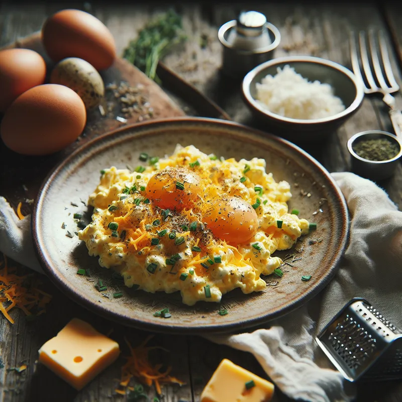 Cheesy Herb Scrambled Eggs image