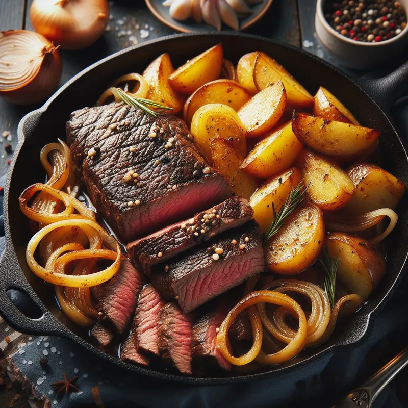 Savory Flank Steak and Potato Skillet