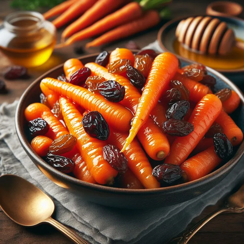 Raisin Honey Glazed Carrots image