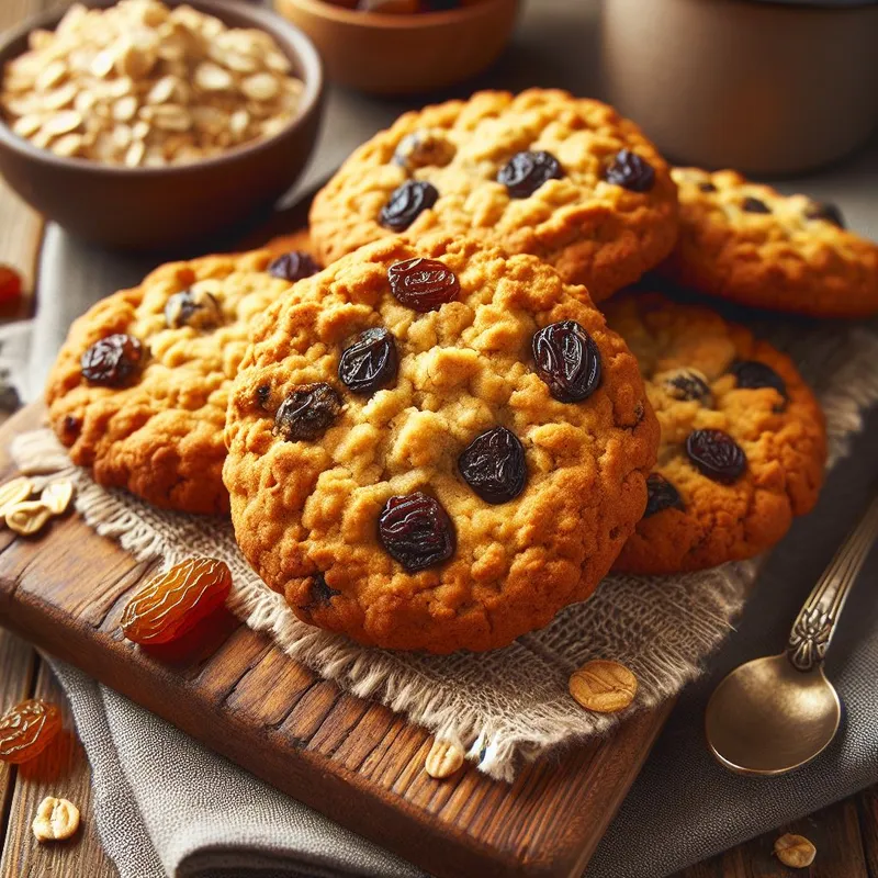 Golden Oatmeal Raisin Crunch Cookies image