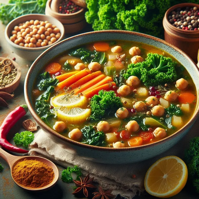 Hearty Chickpea Vegetable Soup image