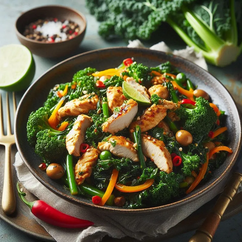 Savory Kale Chicken Stir-Fry image