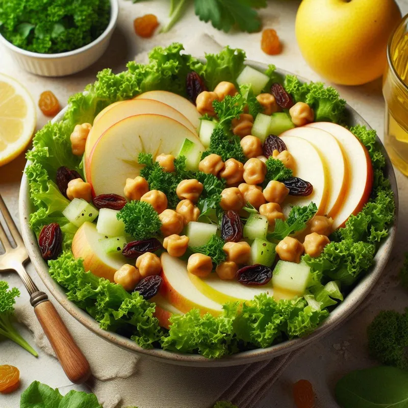 Golden Chickpea Raisin Apple Salad image