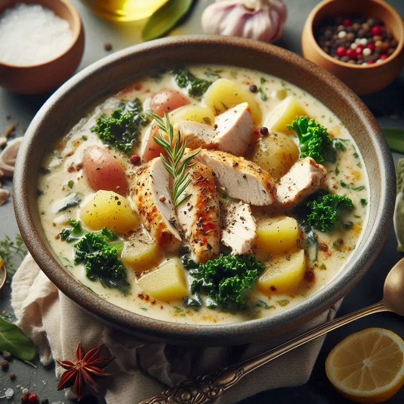 Creamy Herb Chicken and Potato Soup image