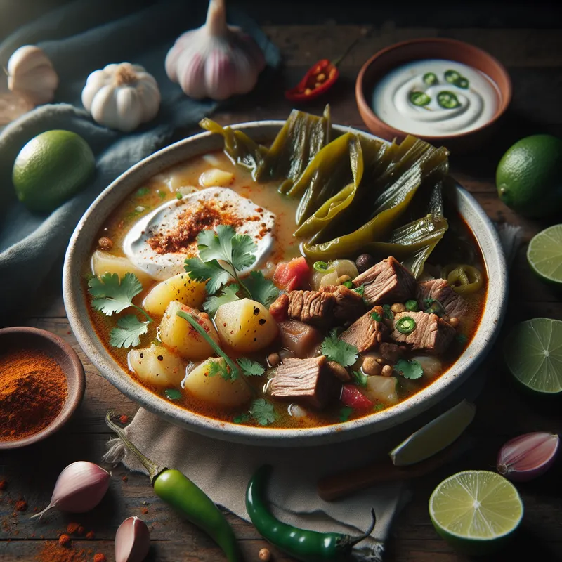 Pork Posole with Nopales and Creamy Potatoes image