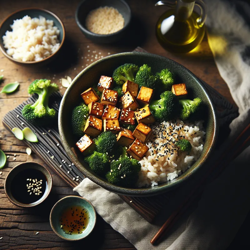 Sesame Tofu & Broccoli Bowl image