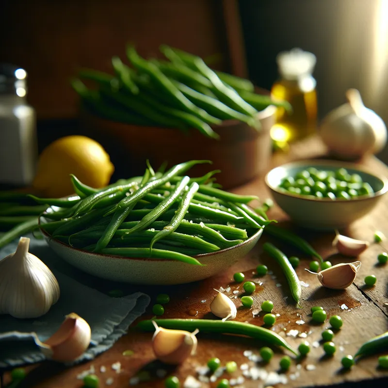 Garlic-infused Steamed Green Beans image