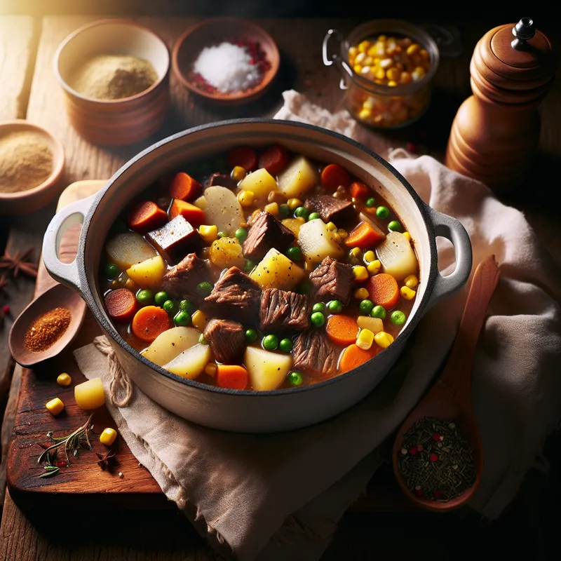 Campfire Beef and Veggie Stew in a Dutch Oven image