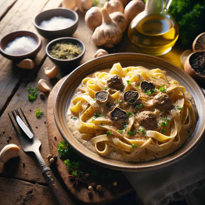 Easy Creamy TruffleLicious Vegan Tagliatelle image