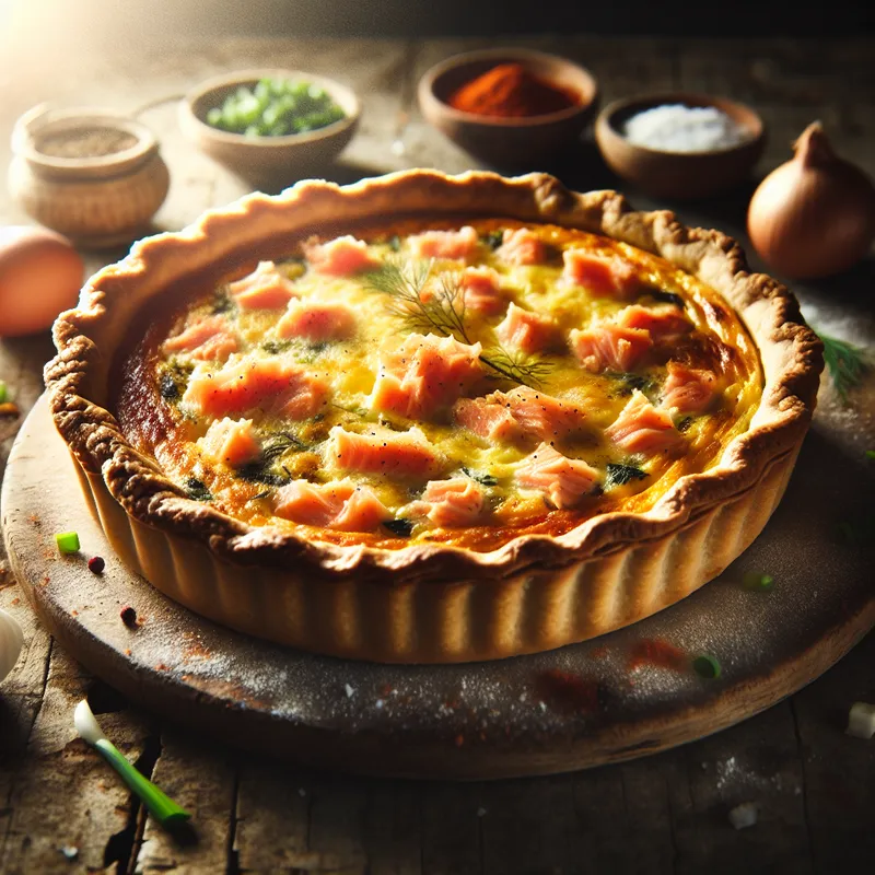 Savory Salmon Quiche for Brunch image