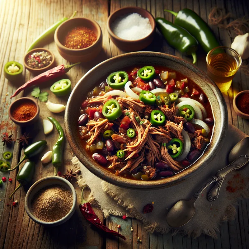 Fiery Pulled Pork and Beef Chili Recipe image