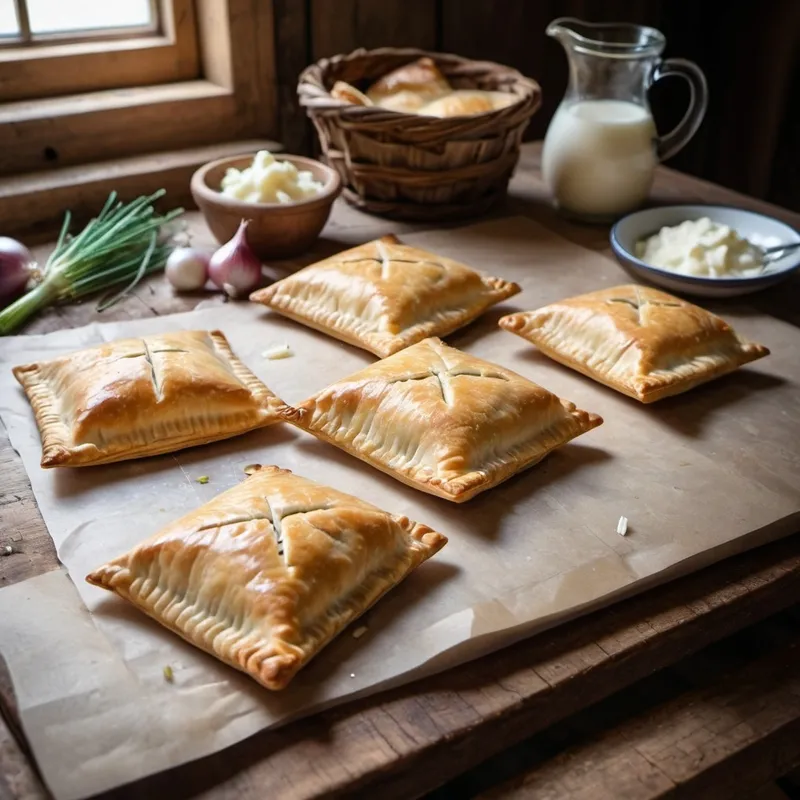 Savory Cheese and Onion Puff Pastries image